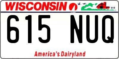 WI license plate 615NUQ
