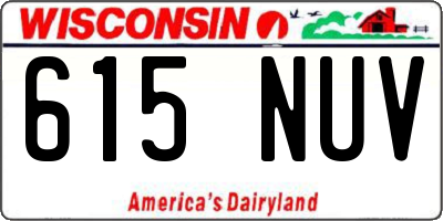 WI license plate 615NUV