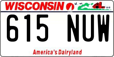WI license plate 615NUW
