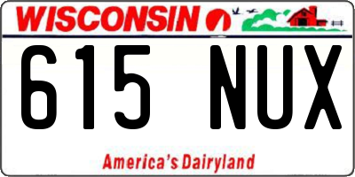 WI license plate 615NUX