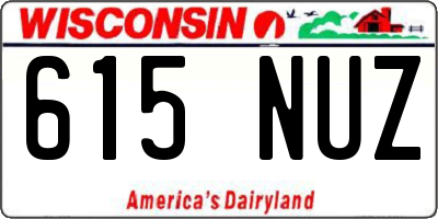 WI license plate 615NUZ