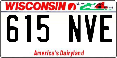 WI license plate 615NVE