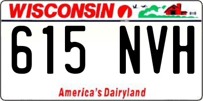 WI license plate 615NVH