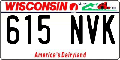 WI license plate 615NVK