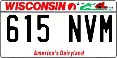 WI license plate 615NVM