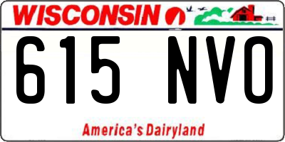 WI license plate 615NVO