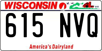 WI license plate 615NVQ