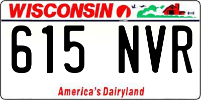 WI license plate 615NVR