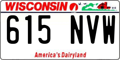WI license plate 615NVW