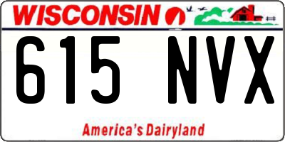WI license plate 615NVX