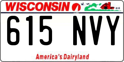 WI license plate 615NVY