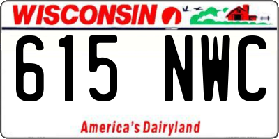 WI license plate 615NWC