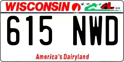 WI license plate 615NWD