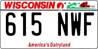 WI license plate 615NWF