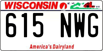 WI license plate 615NWG