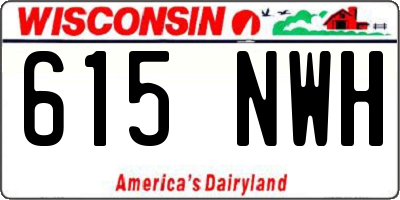 WI license plate 615NWH
