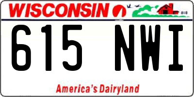 WI license plate 615NWI