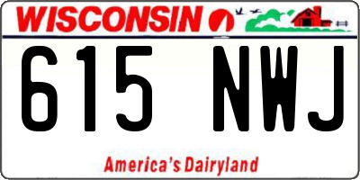 WI license plate 615NWJ