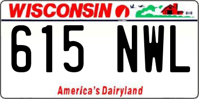 WI license plate 615NWL