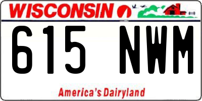 WI license plate 615NWM