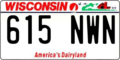 WI license plate 615NWN