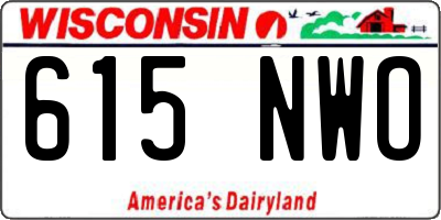 WI license plate 615NWO