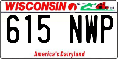 WI license plate 615NWP