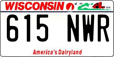WI license plate 615NWR