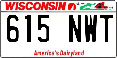 WI license plate 615NWT