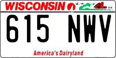 WI license plate 615NWV