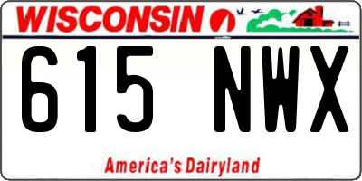 WI license plate 615NWX