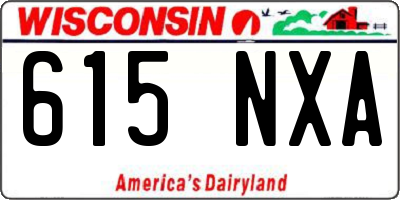 WI license plate 615NXA