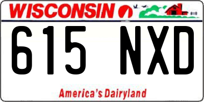 WI license plate 615NXD