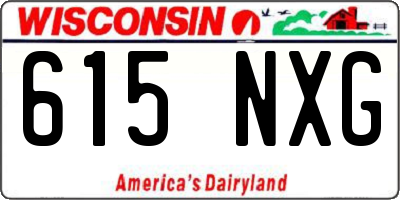 WI license plate 615NXG
