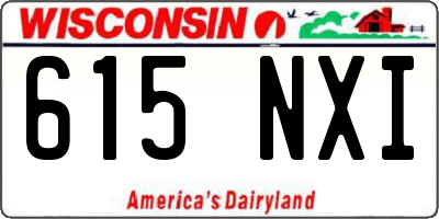 WI license plate 615NXI