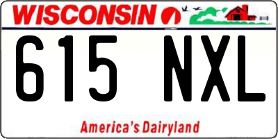 WI license plate 615NXL
