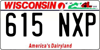 WI license plate 615NXP