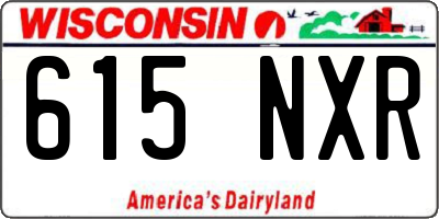 WI license plate 615NXR
