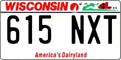 WI license plate 615NXT