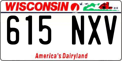 WI license plate 615NXV