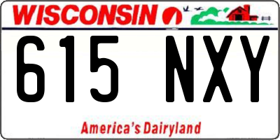WI license plate 615NXY
