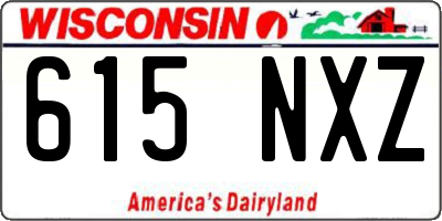 WI license plate 615NXZ