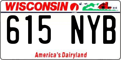 WI license plate 615NYB