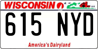 WI license plate 615NYD