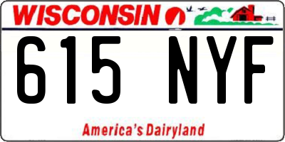 WI license plate 615NYF