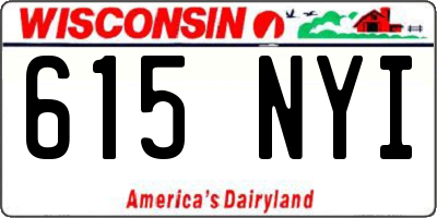 WI license plate 615NYI