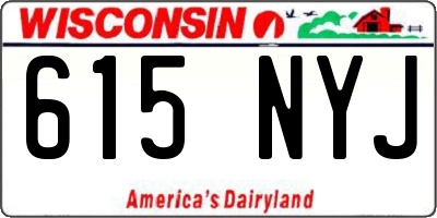 WI license plate 615NYJ