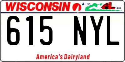 WI license plate 615NYL