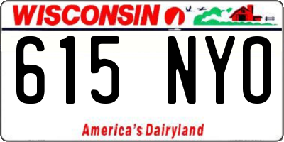 WI license plate 615NYO