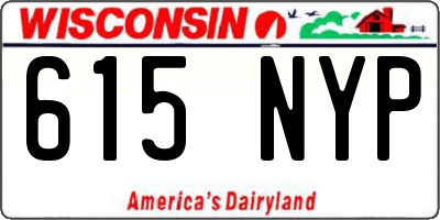 WI license plate 615NYP